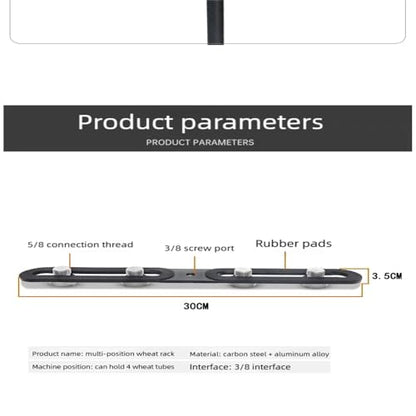 CH4 Mini 4 Mic Mount Bar with Standard 5/8-Inch Thread Suitable for Most Microphone Stands Boom Arms
