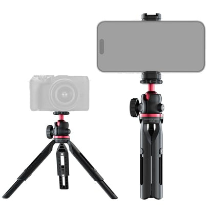 NEEWER Entry Level Version Mini Tripod for Camera, 360° Small Desk Portable DSLR Webcam Cell Phone Mount Holder Stand Selfie Stick Grip Compatible with iPhone Samsung Android Video Recording, GM-2G - style: GM-2G