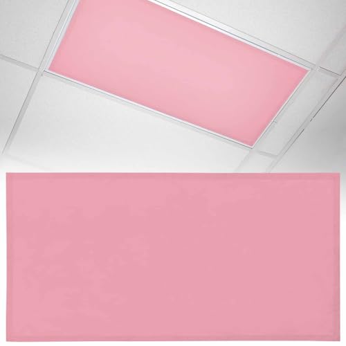 1 Pack Fluorescent Light Cover 4x2 Feet, Pink Lights Filters Drop Fluorescent Lights Shade Panel, Farmhouse Solid Pink Color Modern Art Magnetic Ceiling Light Cover for Classroom Office - color: Pink, size: 1 Piece