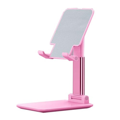 Phone Stand for Desk, Cell Phone Holder Cute Smart Cellphone Stand Foldable Stands Compatible with Under 8" Devices, Office Accessories, Sakura Pink - color: D-Pink