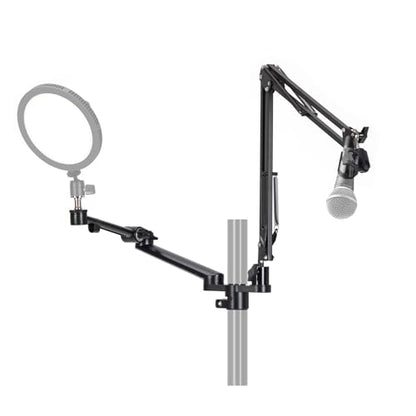 TARION Modular Desktop Arm Set - 18"/45 cm Adjustable Stand with Spigot Mount for COB Lights + 29.4"/75 cm (Max) Mic Boom Stand for Microphone Compatible with 35 mm Rods - Titanrig Arm Y - size: Arm Y (Light / Mic)