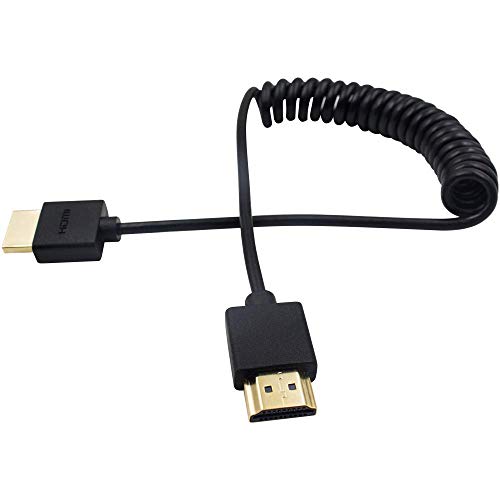 Duttek Coiled HDMI Cable, Extreme Thin 4K HDMI to HDMI Cable, for 3D and 4K Ultra HD TV Stick HDMI 2.0 Cord Extension Converter(Male to Male) (1.2M/4FT) - size: Straight Male to Male 4FT/1.2M