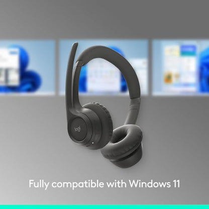 Logitech Zone 301 Wireless Bluetooth Headset with Noise-Canceling Microphone, Compatible with Windows, Mac, Chrome, Linux, iOS, iPadOS, Android – Graphite - color: Graphite