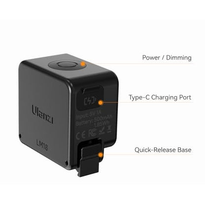 ULANZI LM18 2-Pack Vlogging Light Mini LED Action Camera Video Light Magnetic Photography Fill Lighting for DJI Osmo Action 3/4 Camera Cage Accessories, Xtra, Ulanzi PK-06 Pocket 3/4 Expansion Adapter - size: 2 Pcs- For DJI Action 5/4/3 & Pocket 3 & Xtra