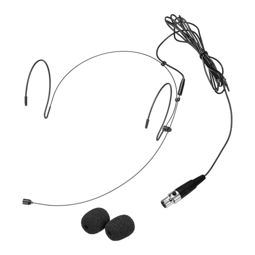 MECCANIXITY Ear Hook Headset Microphone, Double Over Ear Set Hanging Omnidirectional Wired Audio Condenser Microphone Headset with Mini XLR 3 Pin TA3F Plug 3.9ft Cable, Black - color: Black, style: Mini XLR 3 Pin TA3F Plug