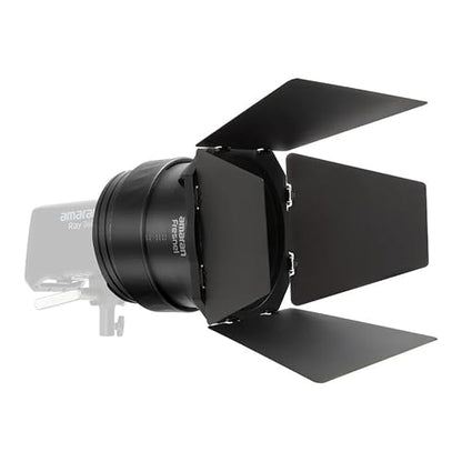 amaran Fresnel with Barn Doors Bowens Mount Attachment Designed for Amaran Ray 360C,660C,Halo 200x/300x/600x,and Other COB LED Video Light (Large) - size: Large