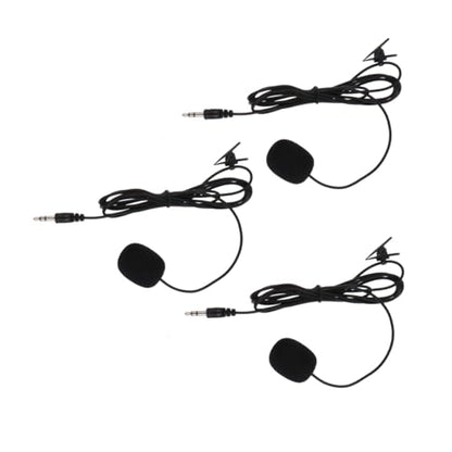 Healifty 3pcs Professional Clip Lavalier Microphones Condenser Mics for Streaming Recording Interviews Video Chat Compatible with Laptop Desktop Podcast Classroom Use