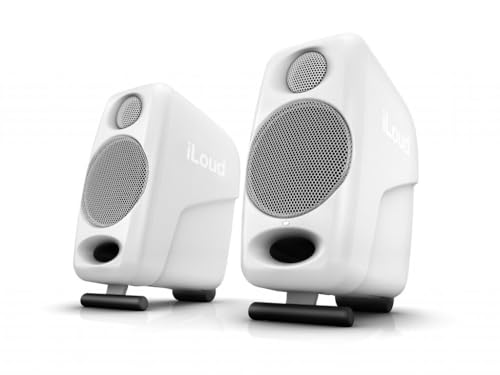 IK Multimedia iLoud Micro Monitor White 50 watt Portable Wireless Bluetooth Studio Reference Monitors, Dual Speakers for Music Production, Mixing, Mastering, Composing, producing and DJs - color: White, style: iLoud Micro Monitor