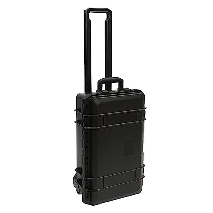 Portable Protective Camera Case, 22" Protective Roller Hard Camera Case with Wheels and Foams Camera Suitcase Waterproof Rolling Hard Case for Camera,Tools,Lens,Drone,Equipment (Black) - color: Black