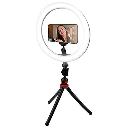 Vivitar 10-Inch Streaming Essentials LED Ring Light with Spider Tripod and Phone Mount, White (RL10KIT) - color: White, size: 10 Inch
