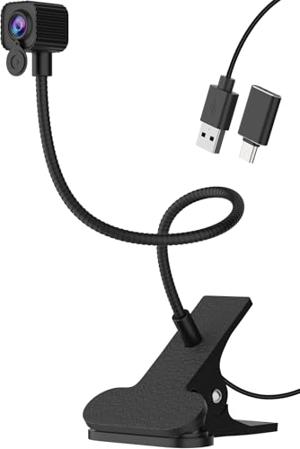 4K Center Screen Webcam with Microphone, AutoFocus 4K Middle Screen Webcam USB Type-C/A Adapter, Eye Level Camera Plug&Play (Clamp)