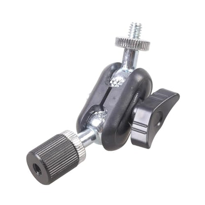 Aluminum Alloy 16mm Ballhead 1/4" Screw Miniature Ball Head Adapter for DSLR Camera Tripod Mount 360rotatable Design Compactly Size Camera Ball Head - color: Black