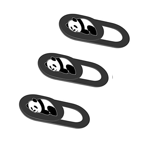 3PCS Phone Camera Cover, 0.02 Inch Laptop Webcam Cover Slide Cover, Webcam Privacy Cover, Keep Your Privacy Safe (Panda Lying Down - Black) - color: Panda lying down - black
