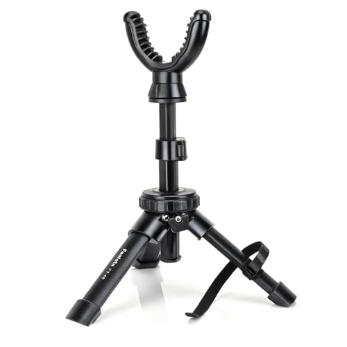 Portable Shooting Rest Tripod Rifle Stand for Range, 360 Rotation V Yoke Holder - Lightweight Bench Rest for Target Shooting, Hunting and Outdoor Activities - size: 9-16" Black