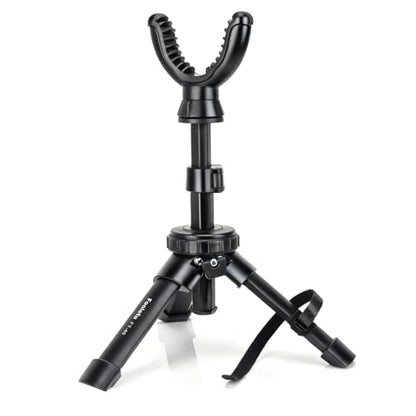 Portable Shooting Rest Tripod Rifle Stand for Range, 360 Rotation V Yoke Holder - Lightweight Bench Rest for Target Shooting, Hunting and Outdoor Activities - size: 9-16" Black
