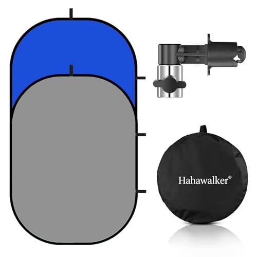 Blue& Gray Chromakey Backdrop with Clip,Portable 3X5ft Blue&Grey Screen 2 in 1 Pop Up Collapsible Backdrop for Photo and Video Shooting,Gaming - color: Blue&Gray