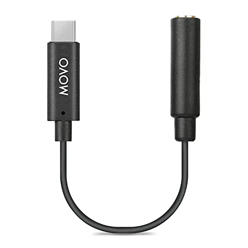 Movo UCMA-2 3.5mm to USB-C Audio Jack Adapter - 3.5mm TRRS to Type-C Connector for Android, GoPro Mic, iPad Pro Adapter - USB to Aux for Headphone Jack or USB Lapel Microphone Splitter