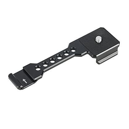 NICEYRIG Cold Shoe Mount Extension Bracket with Quick Release Plate for Arca-Standard Dovetail, DSLR Camera and Tripod Adapter Shoe Mount Cheese Bar for Microphone Flash LED Light - 433