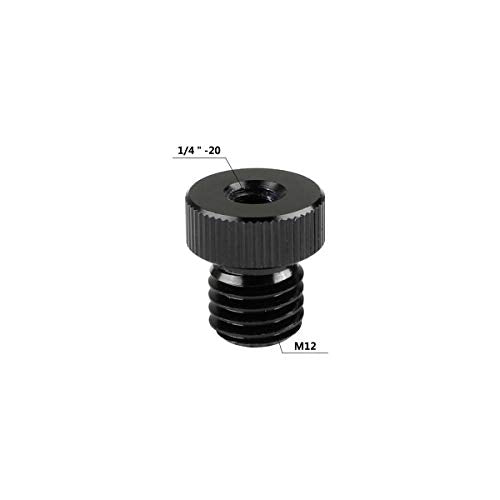CAMVATE M12 Male to 1/4" Female Screw Adapter for 15mm Rod Plug(2 Pieces)