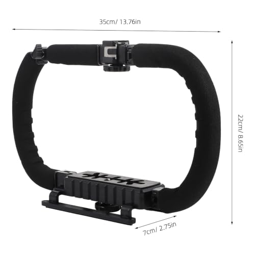 Zerodeko Foldable Dual-Handle Smartphone Video Rig Stabilizer for Handheld Camera Support Bracket, Compatible with Various Smartphones, Professional Video Recording Grip for Vloggers