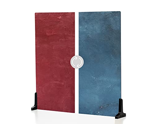 V-FLAT WORLD Duo Board Product Photography Backdrops - 2-Sided Background for Photograph, Item & Food Photography Background - Includes 2 Legs & Mat - 24" x 24", Cobalt Blueberry/Cranberry Crimson - color: Cobalt Blueberry/Cranberry Crimson, size: 24 x 24