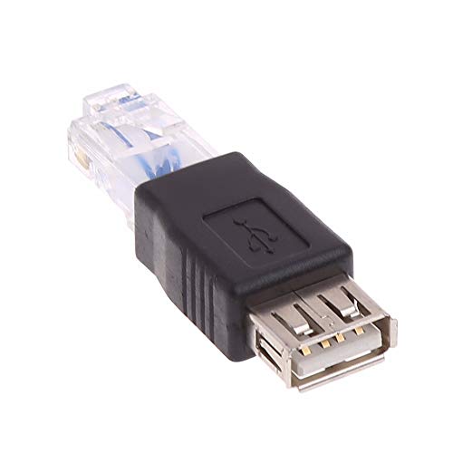 Herfair Ethernet to USB Adapter 2PCS for ADSL Modem/Router/Computer Camera/Surveillance Camera with Network Function - RJ45 LAN Internet Male to USB Female Connector