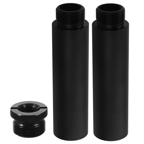 Toddmomy Microphone Arm Stand Extension Tube Set with 5/8" to 3/8" Adapter for Live Streaming and Podcasting, Desk Mic Extension Rod Compatible with Boom Mic Stands, 3pcs Kit