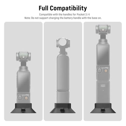 NEEWER Basics AC023 Suction Cup Base Mount Compatible with DJI Osmo Pocket 4 & Pocket 3 Gimbal Camera, Silicone Table Holder ø 64mm Nonslip Soft Stable Accessories, Supports Battery Handle Charging - style: AC023