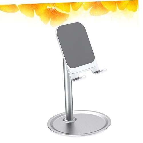 KALLORY Metal Phone Holder for Desk Adjustable Tablet Stand for Tablets Flexible Lazy Bracket Compatible Smartphones Space-Saving Design White - color: White