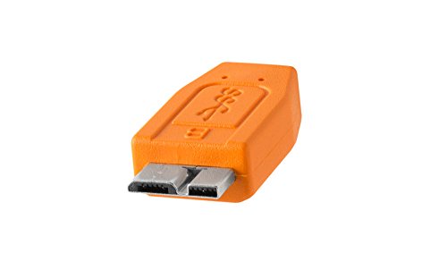 Tether Tools TetherPro USB 3.0 to Micro-B Cable | for Fast Transfer and Connection Between Camera and Computer | High Visibility Orange | 15 Feet (4.6 m) - color: Orange