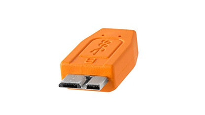 Tether Tools TetherPro USB 3.0 to Micro-B Cable | for Fast Transfer and Connection Between Camera and Computer | High Visibility Orange | 15 Feet (4.6 m) - color: Orange