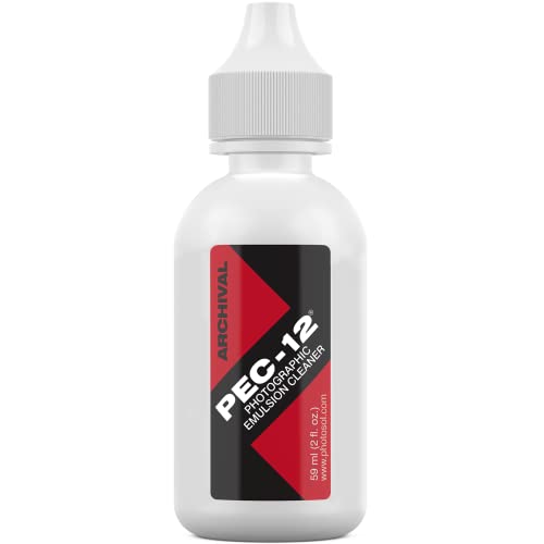 PEC-12 Photographic Emulsion Cleaner - Fluid for Removal of Non-Water Based Stain, Grease & Ink from Emulsions and Bases - Photographers Choice for Cleaning 35mm Film, Photo Negative, B&W Slide with Dropper Tip - size: 2 Fl Oz (Pack of 1)