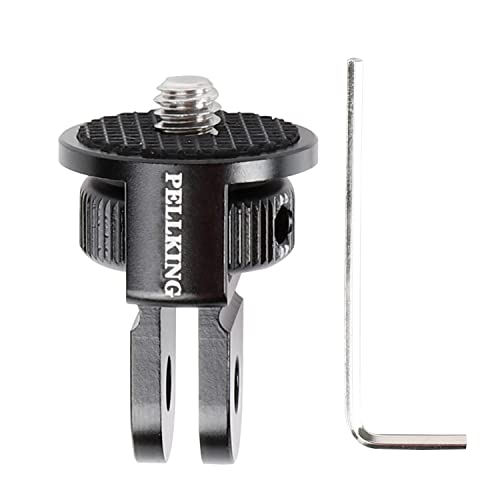 PellKing 1/4" Adapter Screw Head Camera Mount, CNC Aluminum Alloy Tripod Conversion Adapter for Insta360 One X5 X4 X3 X2 X/DJI OSMO 360/DJI Pocket 3 2/GoPro MAX Camera Accessories