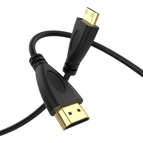Mini HDMI to HDMI Cable Compatible with Nikon D3500 D3300 D7500 D850 D500, Canon EOS 5D Mark IV, 6D Mark II, 80D, Rebel T6/T7, High-Speed HDMI Adapter Camera to TV Monitor HDMI Cord (9.84FT)
