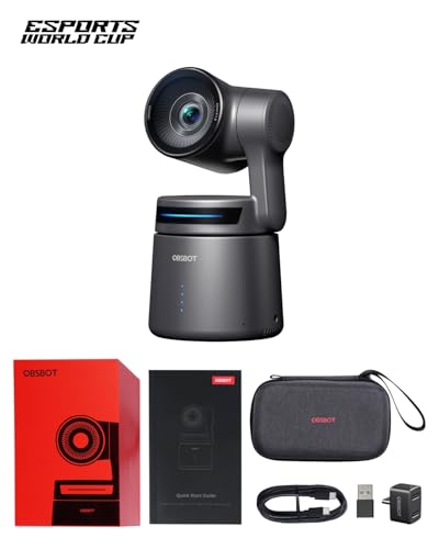OBSBOT Tail Air NDI Streaming Camera 4K, AI Tracking PTZ Camera with Intelligent APP, Gesture Control, HDMI/USB-C/Wireless Webcam, Video Camera Live Stream for YouTube, Church, Worship, Creator, etc. - size: Tail Air