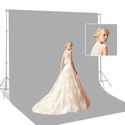 BEIYANG Light Grey 10 x 20 Ft Large Screen Backdrop Cloth for Photography, Non-Reflective Gray Photo Background Screen for Portrait Product Photo Studio Shooting Props, Background Decoration Cloth - color: Light Grey, size: 10x20ft
