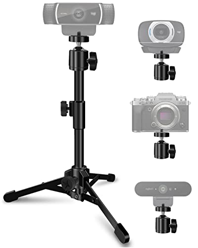 Desktop Webcam Tripod Stand, Extendable Webcam Camera Stand Tripod for Logitech Stream Webcam C925e C922x C922 C930e C930 C920 C615 and Other Devices with 1/4" Thread