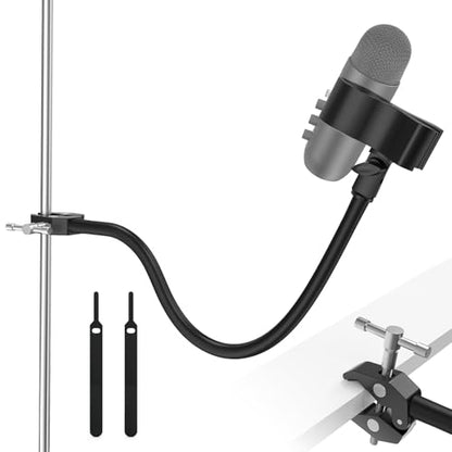 ZealSound Gooseneck Microphone Stand with Clamp, Flexible 19'' Boom Arm Mic Mount for Desk & Pipes, Compatible with Blue Yeti, Snowball, Razer, Pyle, Podcasting & Streaming