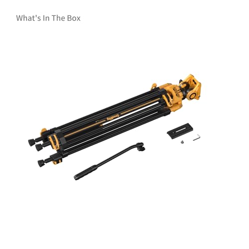 SmallRig AD-01 73''/186cm Heavy-Duty Fluid Head Tripod Bumblebee Edition, 8kg/17.6lb Load Capacity, +90° to -60° Tilt Range, Quick Release Plate for MFT for DJI - style: Bumblebee Edition