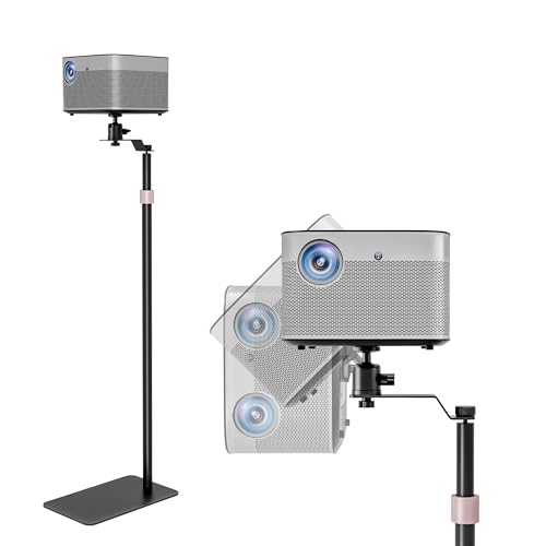 PEGZONE Projector Stand -Height Adjustable Floor Stand with 1/4'' Screw Heavy-Duty Steel Base Projector Mount Extends 35" to 48,Compatible with Projector, Camera for Home & Office & Outdoor