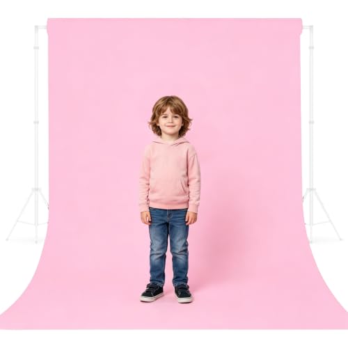 Pink Photo Backdrop for Photoshoot, Studio Photo Backgrounds 5ft x 7ft | Polyester Fabric, 2.76in Rod Pocket for Easy Hanging, Versatile Photography Backdrop for Portrait, Live Streaming, Video - color: Pink, size: 5x7ft