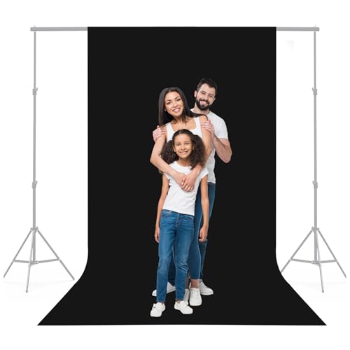 6x10 Ft Black Backdrop for Photography Background, Studio Background for Portraits, Product Shoots, Vedio, Chromakey Black Screen for Streaming Live, Party, Zoom Meeting - color: Black, size: 6x10ft