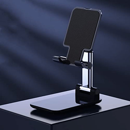 Home Phone Stand, Folding Telescopic Desktop Stand, Live Broadcast, Selfie (Black) - color: Black