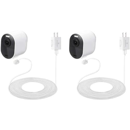 25ft/7.6m Weatherproof Outdoor Charging Cable w/Quick Charge Adapter Compatible with Arlo Ultra/Ultra 2/Pro 3/Pro 4/Pro 5s (2 Pack, White) – NOT Compatible with Arlo Pro (6th Gen)/Essential Spotlight - size: 2 Pack, 25ft