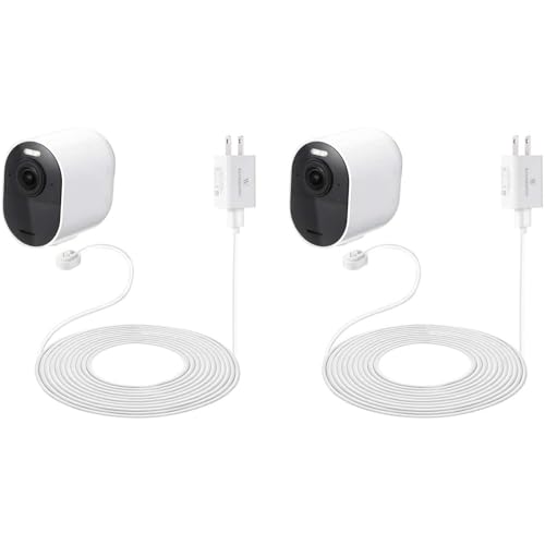 25ft/7.6m Weatherproof Outdoor Charging Cable w/Quick Charge Adapter Compatible with Arlo Ultra/Ultra 2/Pro 3/Pro 4/Pro 5s (2 Pack, White) – NOT Compatible with Arlo Pro (6th Gen)/Essential Spotlight - size: 2 Pack, 25ft