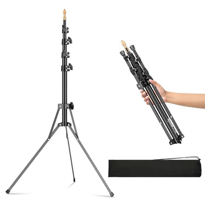 Godox Light Stand 210CM/83.9 in Extendable Photography Light Stand with 1/4” & 3/8” Universal Screw Reversible Portable Studio Lighting Tripod with Carry Bag Portable for Strobe Light Camera Softbox - size: 83.9in
