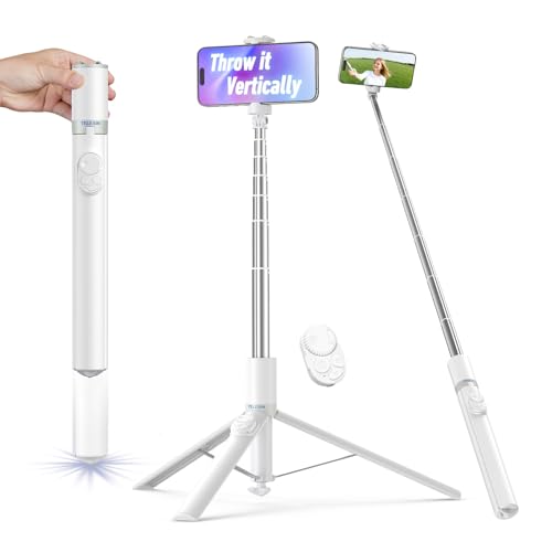 Automatic Tripod for iPhone, TELESIN Auto-Open Phone Tripods with Remote Control for TikTok Scrolling & Zoom, 67" Extendable Travel Selfie Stick, Portable 360° Rotation Cell Phone Stand for Android - size: 67" Phone Tripod Stand