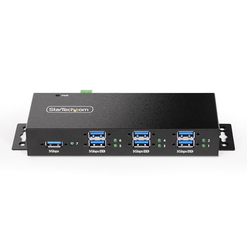 StarTech 7-Port Managed USB Hub 5Gbps, TAA (5G7AINDRM-USB-A-HUB)