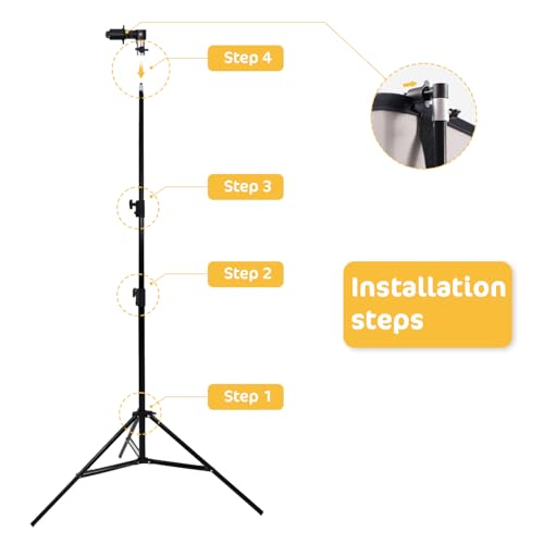 Kate 8.5ft Collapsible Backdrop Adujustable Stand for Self Tape Backdrops Pop up Portable Background Backdrop Frame Stand - color: Pattern2