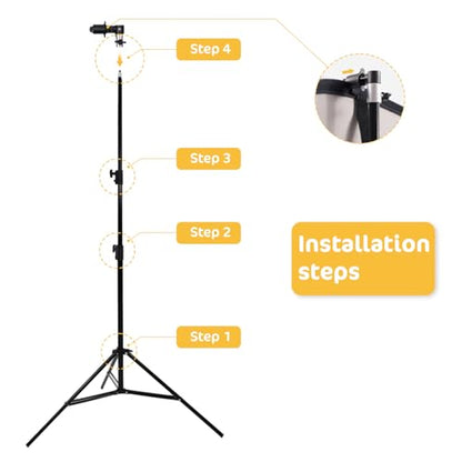 Kate 8.5ft Collapsible Backdrop Adujustable Stand for Self Tape Backdrops Pop up Portable Background Backdrop Frame Stand - color: Pattern2
